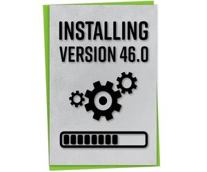 Gift Monster Funny 46th Birthday Card for Gamer, Installing Version 46.0, Age 46 Card for Man, Birthday Greeting Geek