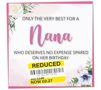 Gift Monster Greeting Card - Funny Nana Birthday Card, Reduced Sticker, Humorous, Watercolor, Floral, 14.8cm x 14.8cm