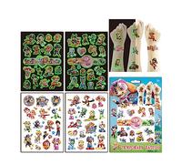 (Gift Package)60pcs 4 sheets Cute Temporary Tattoos for Fans Party Supplies, 2 Sheet Glow-in-the-dark Tattoo included. …