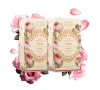 Gift - Panier des Sens - Rose Soap Bar 2x200g - Moisturizing Gentle Scented - Natural Soap with Sweet Almond - 97% Natural Ingredients Made in France - Vegan