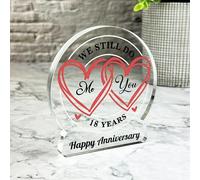 Gift, Plaque, 18th Gift For Wedding Anniversary We Still Do Keepsake Snowglobe Ornament Plaque, Decor Trinket Gift, Acrylic Plaque Ornament Keepsake Gift, Custom Sentimental Gift