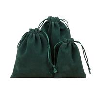 Gift Pouch 50 Pcs Soft Fabric Velvet Drawstring Gift Bags for Wedding Party Various Size Jewelry Package Elegant Pouches(Green,7x9cm(50pcs))