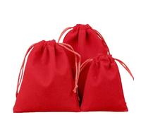Gift Pouch 50 Pcs Soft Fabric Velvet Drawstring Gift Bags for Wedding Party Various Size Jewelry Package Elegant Pouches(Red,15x20cm(50pcs))