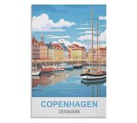 Gift puzzle games，Copenhagen Denmark，Adults 1000 Piece Jigsaw Puzzle- Christmas，38x26，paper puzzle，AA-1271