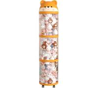 Gift Ready Stuffed Animal Storage Cube, with Decorative Lid, Complete Plush Toy Organizer for Home & Nursery(A(with Wheels))