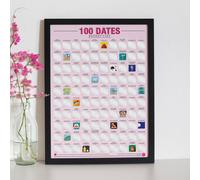 Gift Republic 100 Dates Bucket List Scratch Poster In Dark Red Dark Red One Size
