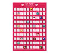 Gift Republic 100 Dates Bucket List Scratch Poster, Pink, A2