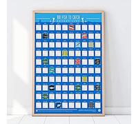 Gift Republic 100 Fish To Catch Bucket List Poster, Blue