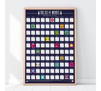 Gift Republic 100 Sci Movies Bucket List Scratch Off Poster, Purple