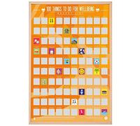 Gift Republic 100 Things To Do For Wellbeing Scratch Off Bucket List Poster, multicolor, Living Room , 46.00 x 59.00 cms