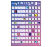 Gift Republic 100 Things To Do With Family Bucket List Scratch Poster, multi-color, 42.00 x 59.00 cms