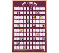 Gift Republic 100 Wines Scratch Poster, Bucket List, A2