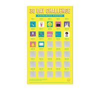 Gift Republic 30 Day Happiness Challenge Scratch Off Poster (Size 48.6 x 28 cm), Yellow