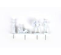 Gift Republic 4-Pack Plant Pot Statues Markers, Resin, White, One Size