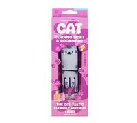 Gift Republic Book Buddy - Cat Reading Light and Bookmark - Flexible LED Night Light for Reading in Bed - Clip-On Cat Bookmark for Books- Kids Gift Idea, Purple