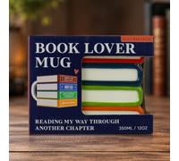 Gift Republic Book Lover Mug - Ceramic Coffee & Tea Mug with Book Stack Handle | Novelty Gift for Readers, Bookworms & Bibliophiles