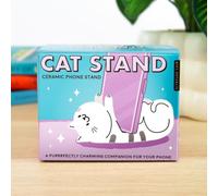Gift Republic Cat Phone Holder - Ceramic Smartphone Stand for Desk, Bedside Table & Office | Cute Hands-Free Mobile Phone Stand for Cat Lovers