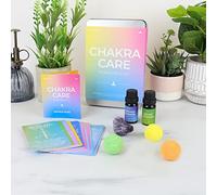 Gift Republic Chakra Care Rebalance Kit Wellness Gift Tin Essential Oils Amethyst Crystal Chakra Care Cards and 3 Bath Bombs Wellbeing Gift