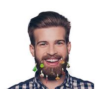 Gift Republic Christmas Beard Baubles Set of 9 Colourful Ornaments Fun Secret Santa Gift Stocking Stuffer for Men