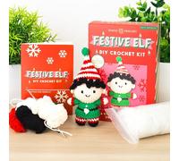 Gift Republic Christmas Elf Crochet Kit DIY Kawaii Craft Set for Creating Your Own Festive Elf for Teens & Adults Crafting Gift Idea Crochet Set
