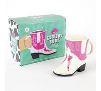 Gift Republic Cowboy Boot Mug Pink and White Novelty Coffee Cup Fun Gift Idea 300ml Ceramic Tea/Coffee/Hot Chocolate Mug Gift for Her