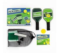 Gift Republic Desktop Pickleball Set - Mini Tabletop Pickleball Court with 2 Paddles, 1 Ball, and Net - Fun Portable Table Game for Kids and Adults Idea for Home or Office, Green
