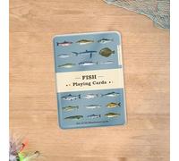 Gift Republic Ecologie Fish Playing Cards - Vintage Fish Design Card Deck in Metal Tin, 52 Classic Playing Cards for Travel, Game Nights & Gifts