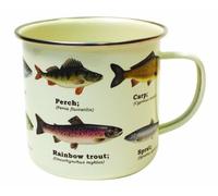 Gift Republic - Ecologie Multi Species Fish Enamel Mug - Beautifully Designed Mug to Suit All Fish Lovers, White