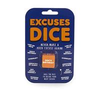 Gift Republic Excuses Dide Fun Novelty Gift Excuse Generator Dice Lazy Excuse Let Fate Decide, Orange, 2.5 x 2.5 x 2.5 cm