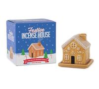 Gift Republic Gingerbread House Incense Burner - Festive Incense Holder with Gingerbread Scent, Perfect Christmas Homeware Gift Home Scent Xmas Décor, Brown