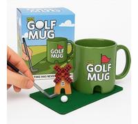 Gift Republic Golf Mug & Coaster Kit - Desktop Mni-Golf Game with Mug, Putting Pen, Ball, Obstacles and 2 Interactive Coaster - Fun Gift for Golfers - Office Desk Game