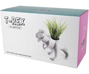 Gift Republic GR450111 T-Rex Planter, White, 13.5 x 16.9 x 29.3 cm