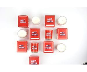 Gift Republic GR452009 Hot Mess Slogan Candle, Red, Small