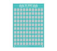 Gift Republic GR630003 100 Books Scratch Off Bucket List Poster, Blue, 42 x 59.4 x 0.02 cm, Living Room