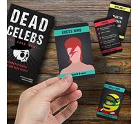 Gift Republic Guess The Dead Celebrity Card Game Famous People Trivia Game 300 Cards Portable Travel Board Game, Black
