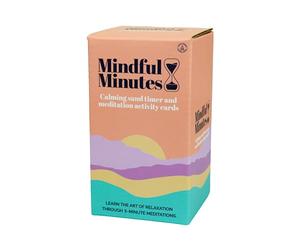 Gift Republic Mindful Minutes Meditation Cards and 5 Minute Sand Timer Calming Meditation Gift Mindfulness Self-Care Affirmation Anxiety Relief Gift