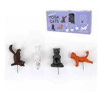 Gift Republic Mini Plant Pot Yoga Cats, Multicolor, 1