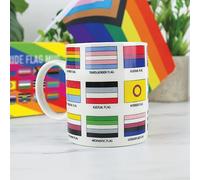 Gift Republic Pride Flag Mug LGBTQIA+ Coffee Cup Ceramic Mug Rainbow Colourful Flags Pride Month Gift