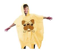 Gift Republic Pug Poncho. Cute Festival Waterproof Rain Cover.