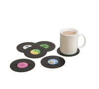 Gift Republic Retro Vinyl Coasters, Cool Drinks Coasters, Great Housewarming Gift, Music Lovers Gift idea