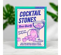 Gift Republic Rose Quartz Cocktail Stones - Set of 6 Reusable Natural Drink Chillers with Drawstring Bag - Elegant Ice Alternative for Spirits & Cocktails - Stylish Home Bar Gift