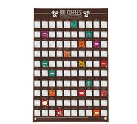 Gift Republic Scratch-Off Bucket List Poster - 100 Coffees in Brown