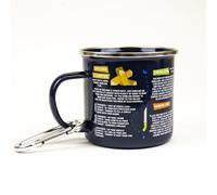 Gift Republic Survival Guide Enamel Mug & Carabiner Outdoor Camping Mug Durable Metal Coffee Cup Hikers Gift Idea Camp Kit Gardening Mug 500 ml