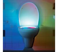 Gift Republic Techno Toilet Light Motion-Sensor Toilet Bowl Seat Light with 8 Colours Battery-Operated Novelty Night Light Body Motion Sensor Party Light Fun Novelty Gift Bathroom Accessory