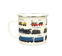 Gift Republic Train Enamel Mug, Outdoor Camping Mug, 500 ml Metal Coffee Cup Men's Gift, Trains