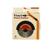 Gift Republic Vinyl Pizza Cutter - Retro Record-Inspired Wheel Blade in Presentation Box - Fun Pizza Slicer for Music & Vinyl Fans - Housewarming Gift Idea, Black