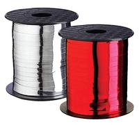 Gift Ribbon Curling Metallic Silver Red Set Shiny for Chrsitmas Gift Wrap, Birthday/New Year Party Decoration, Wedding Gift Wrap 500 Yards