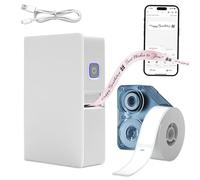 Gift Ribbon Printer Machine, Portable Label Ribbon & Tape Printer, Mini Thermal Transfer Label Maker Machine with Black Cartridge, Bluetooth Tape Printers with Multiple Templates for Gift, Home