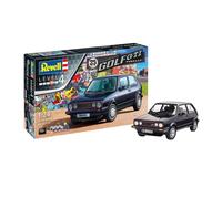 Revell Gift Set 05694 "35 Years VW Golf 1 GTI Pirelli 1:24 Scale Unbuilt Plastic Model Kit with Contacta Professional Glue, Paintbrush & Selected Aqua Color Paints