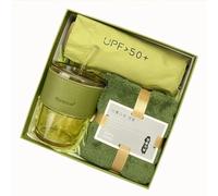 Gift Set for Christmas Birthday Gift Box for Men Women with Glass Tumbler, USB Fan, Towel Sophisticated Present for Business, Holiday Wedding &More Gifts (Green)